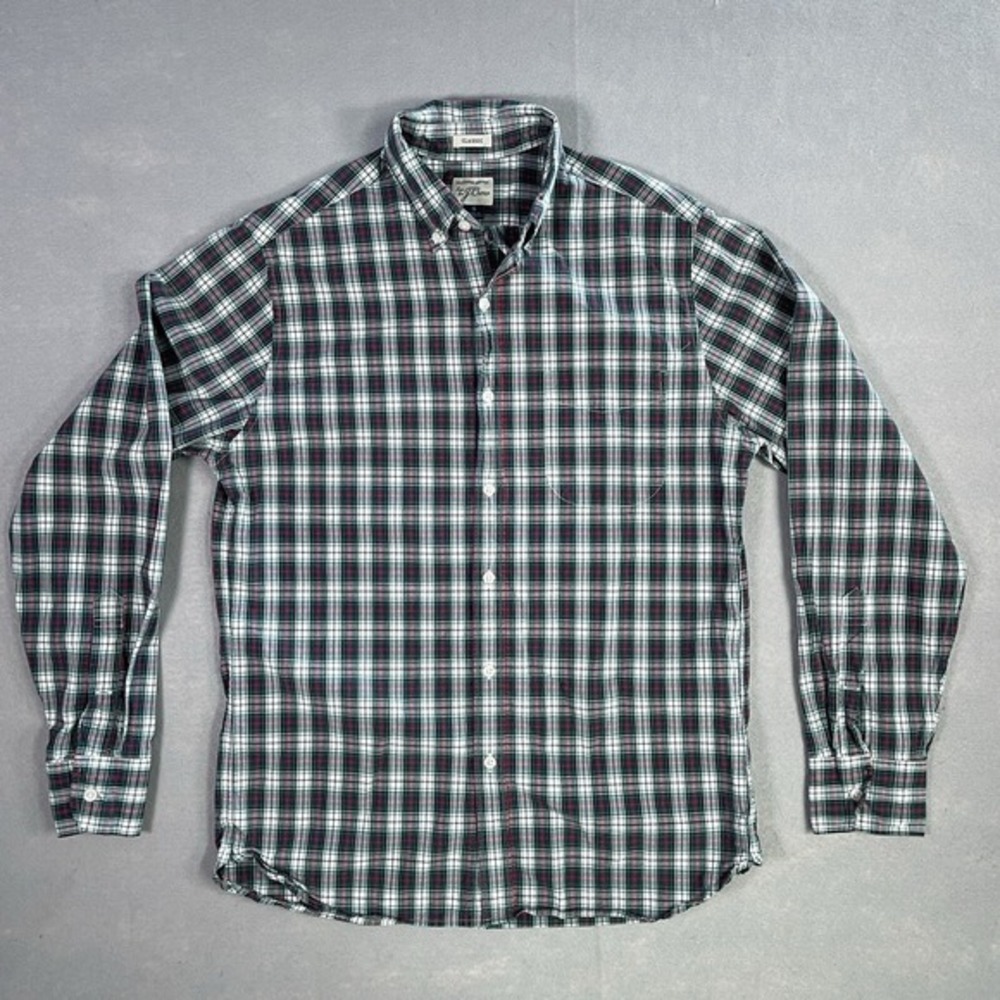 J. Crew Long Sleeve Dress Shirt‎ Men Small Plaid Check Casual Office Business